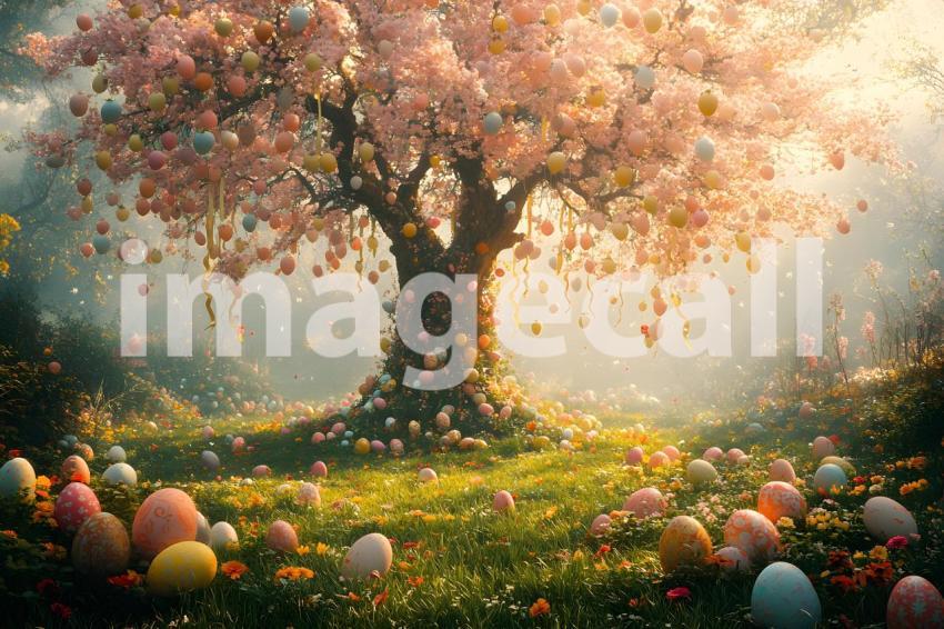 006 easter egg tree 5 backdrops bd25452