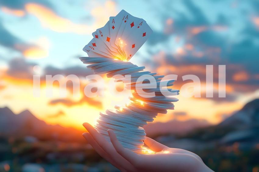 006 playing card cascade 35 backdrops bd25542