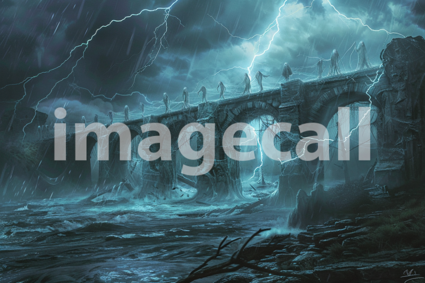 Cspreeti A haunted bridge engulfed in an eternal storm where  78d06519 5b46 42e6 9a5a cc72937419cb 0