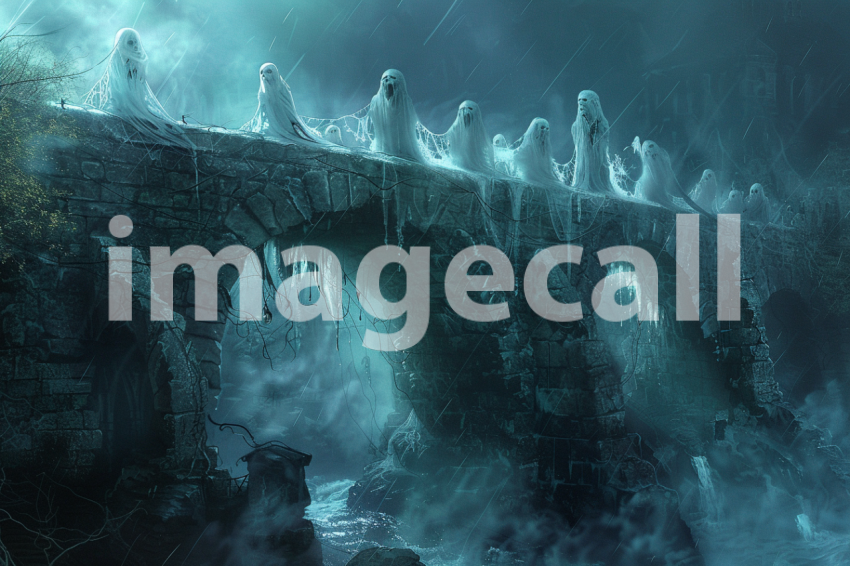 Cspreeti A haunted bridge surrounded by a chorus of ghostly w 327516e4 370e 4723 8961 7229e44833fb 0