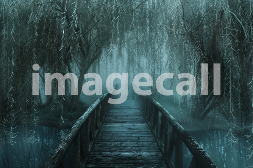 Cspreeti A haunted bridge surrounded by a forest of ghostly w 17f12366 1681 40f9 a838 b5c4613a129e 0