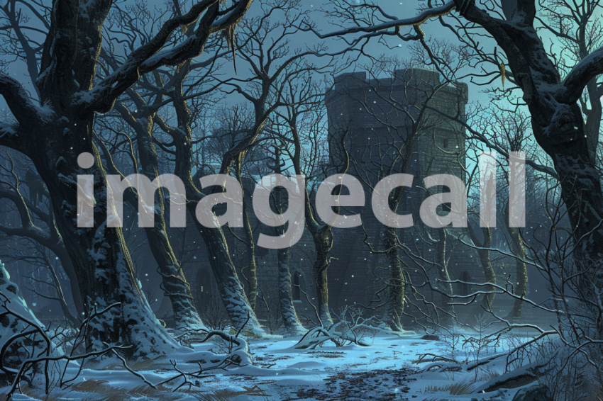 Cspreeti A haunted fort surrounded by a forest of skeletal tr 85792604 c1cb 4fdb a452 e22934ec5f5e 2