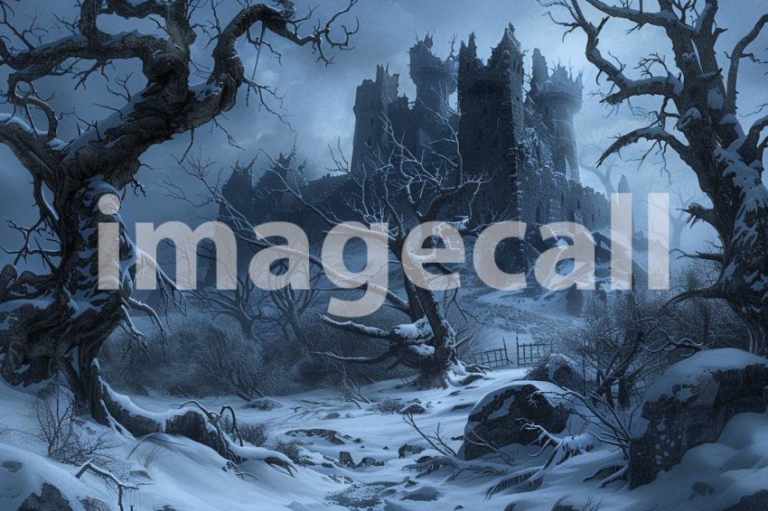 Cspreeti A haunted fort surrounded by a forest of skeletal tr 85792604 c1cb 4fdb a452 e22934ec5f5e 3