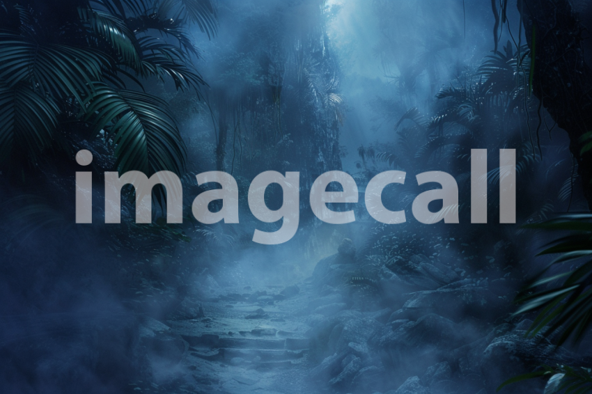 Cspreeti A haunted jungle surrounded by a spectral mist that  d9550016 e72a 4b91 a266 9b684f7b3f95 0