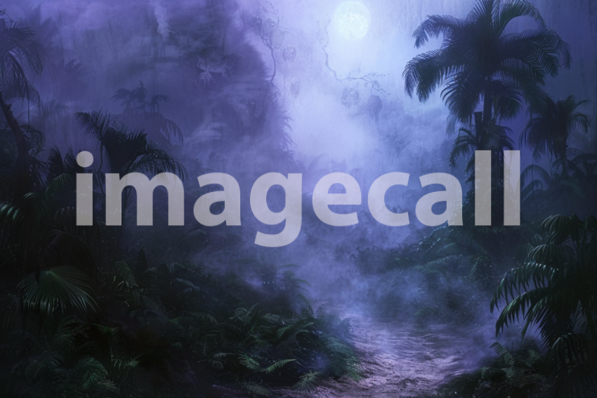 Cspreeti A haunted jungle surrounded by a spectral mist that  d9550016 e72a 4b91 a266 9b684f7b3f95 1