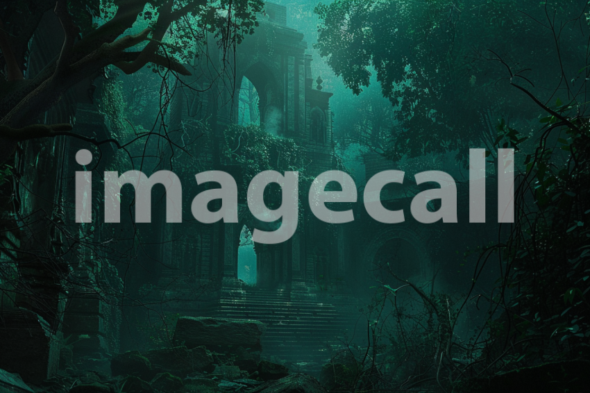 Cspreeti A haunted jungle surrounded by towering trees that s c72b53d0 ade8 474c 9b8a 99675623fb58 1