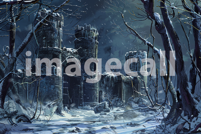 Cspreeti A haunted fort surrounded by a forest of skeletal tr 85792604 c1cb 4fdb a452 e22934ec5f5e 0