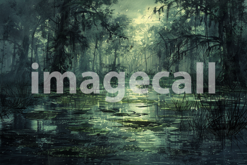 Cspreeti A haunted swamp enveloped in an eerie silence broken dcb11c34 7e7c 464e 9715 57179d3acfe5 2