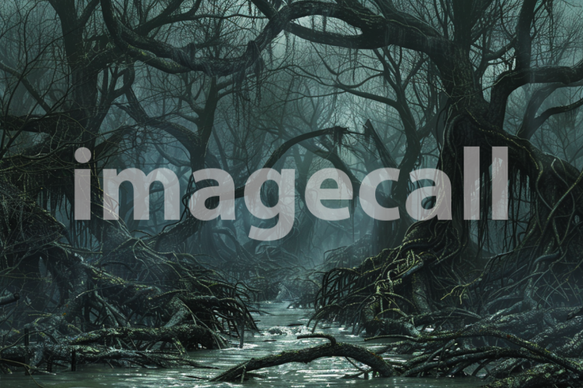 Cspreeti A haunted swamp surrounded by twisted mangrove trees b737ffdc ae46 4f62 ae1a ffc888666b35 1