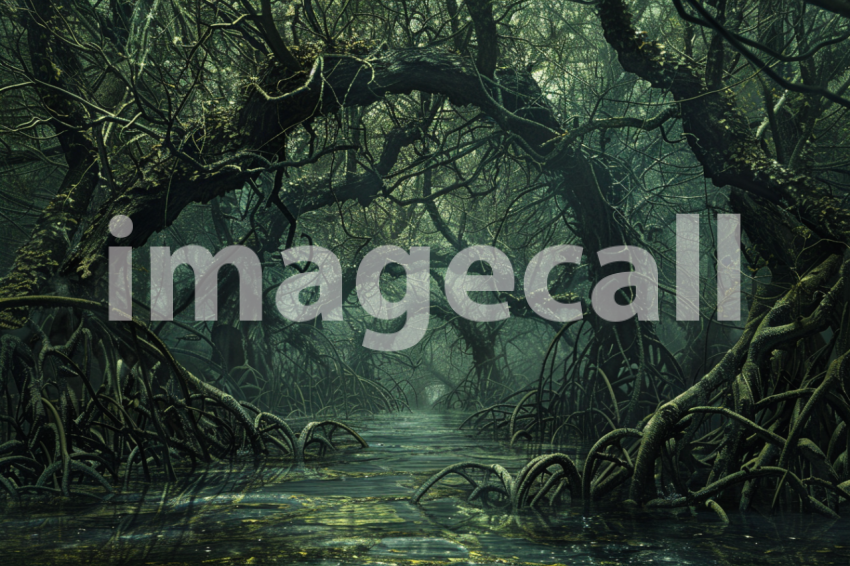 Cspreeti A haunted swamp surrounded by twisted mangrove trees b737ffdc ae46 4f62 ae1a ffc888666b35 3