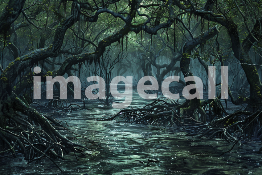 Cspreeti A haunted swamp surrounded by twisted mangrove trees b737ffdc ae46 4f62 ae1a ffc888666b35 2