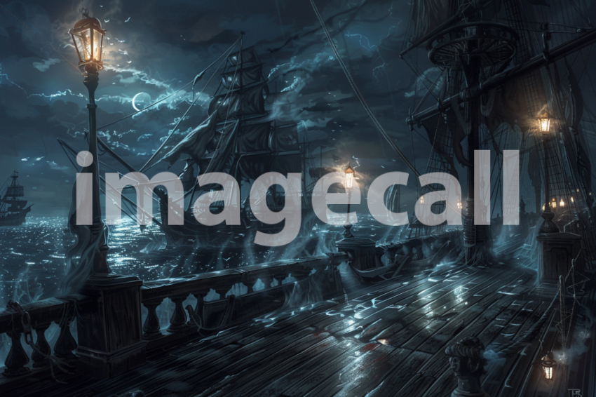 Cspreeti Ghostly lights dance on the haunted ships deck the r 66bcb359 2a00 4c64 afe5 0658031a3950 3