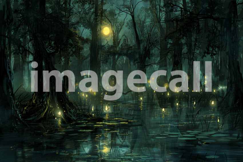 Cspreeti Ghostly lights dance on the haunted swamps surface t 9aa858b7 f454 4128 85d6 0325e37717c9 2