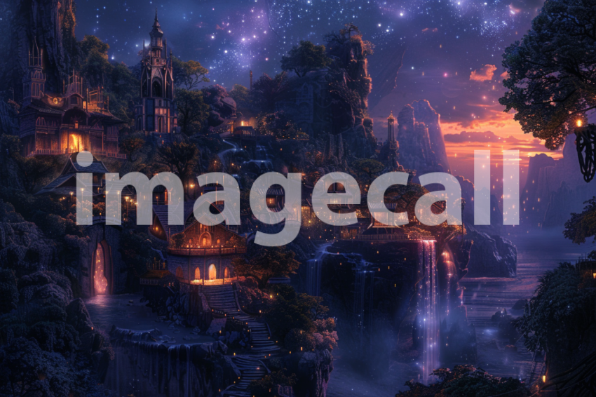 Cspreeti A village enveloped in an enchanted twilight as the  5d8989ed 47d6 401b 9b5b 9f46346499bf 3