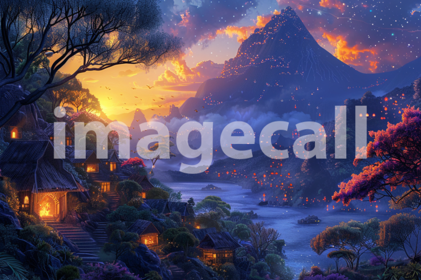 Cspreeti A village enveloped in an enchanted twilight as the  67cac8cb df3b 4ed9 962f df0f0365011b 0