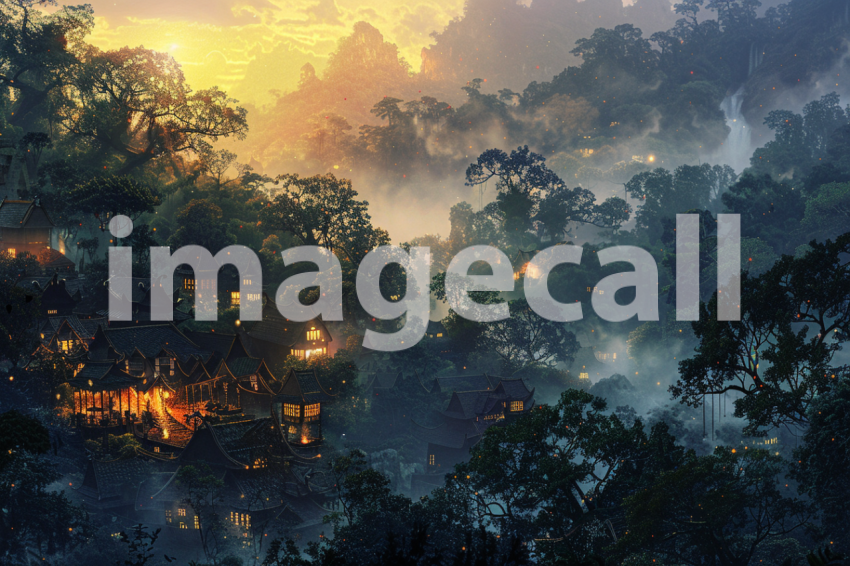 Cspreeti A village enveloped in an enchanted twilight as the  f4a5f2c5 6d43 4e47 aac2 dc90f382398b 0