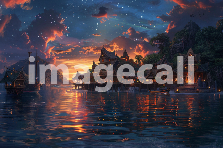 Cspreeti A village enveloped in an enchanted twilight as the  f7478a5a 5d63 491d 9470 9a4c62b13cad 1