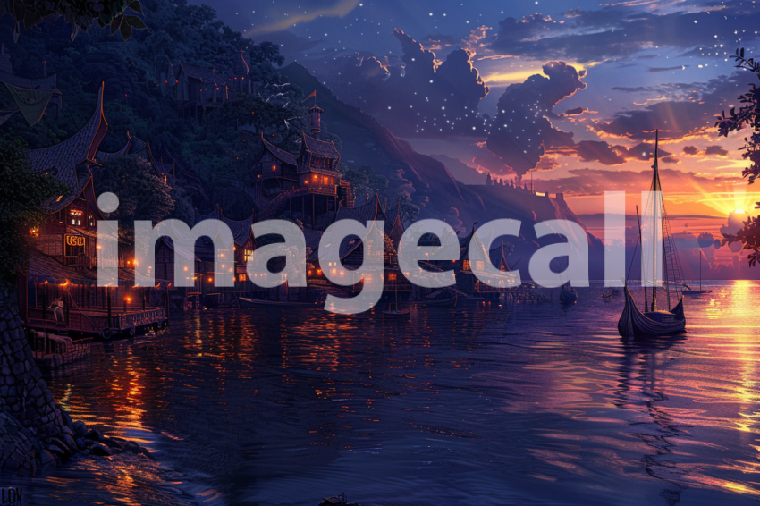 Cspreeti A village enveloped in an enchanted twilight as the  f7478a5a 5d63 491d 9470 9a4c62b13cad 3