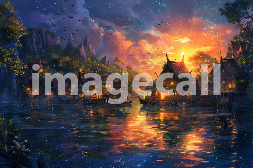 Cspreeti A village enveloped in an enchanted twilight as the  f7478a5a 5d63 491d 9470 9a4c62b13cad 2