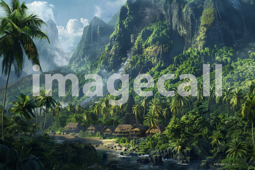 Cspreeti A village surrounded by towering palm trees and lush a415c65d d58c 462f aab5 b5cb321c7cdb 0