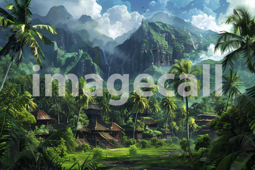 Cspreeti A village surrounded by towering palm trees and lush a415c65d d58c 462f aab5 b5cb321c7cdb 2