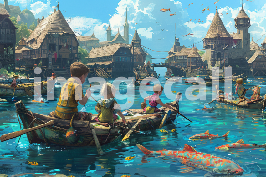 Cspreeti Children play on makeshift rafts and floating platfo 08b494de 3e98 4dd1 9bcc 3daadbc4b86b 1