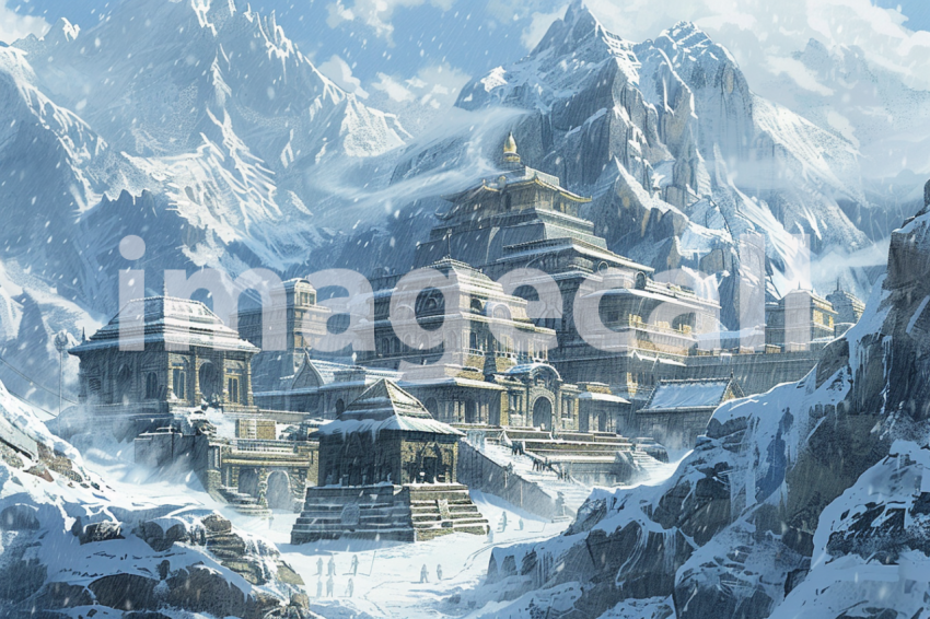 Cspreeti The village and temple nestled amidst snow covered p f2d36bac a43f 4514 b364 06bd071ce5ac 3