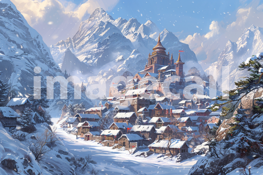 Cspreeti The village and temple nestled amidst snow covered p f2d36bac a43f 4514 b364 06bd071ce5ac 1