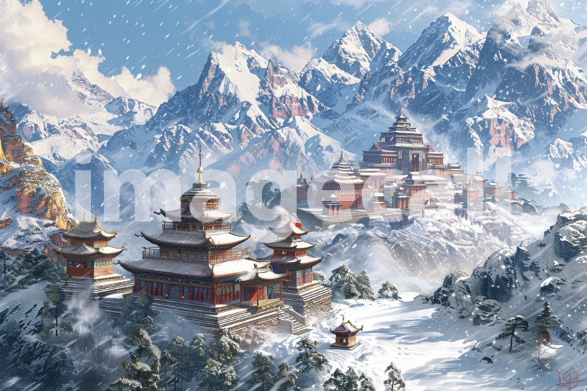 Cspreeti The village and temple nestled amidst snow covered p f2d36bac a43f 4514 b364 06bd071ce5ac 0