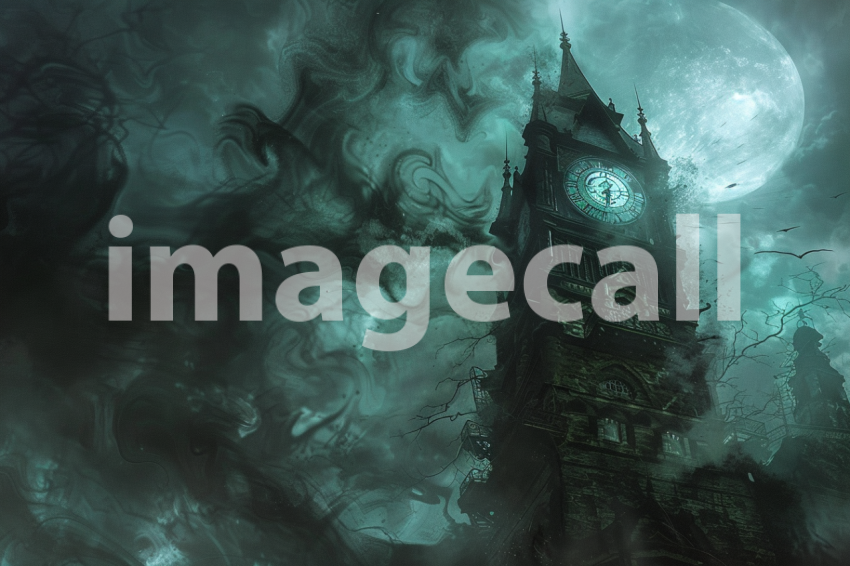 Cspreeti A haunted clock tower surrounded by swirling mists i fe4f64e3 3f4f 44a9 886a 4940409b6de7 1