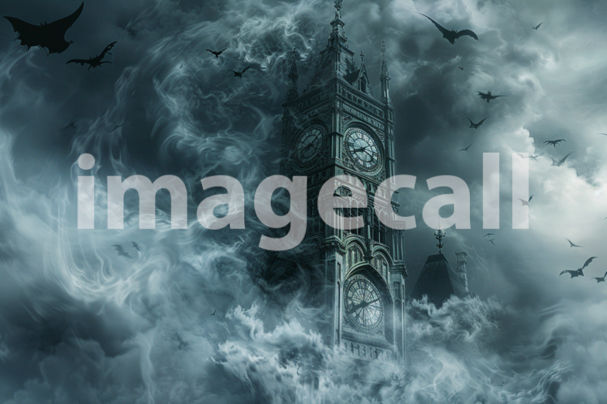 Cspreeti A haunted clock tower surrounded by swirling mists i fe4f64e3 3f4f 44a9 886a 4940409b6de7 0