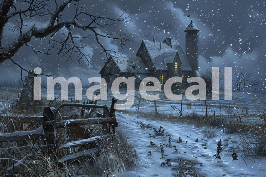 Cspreeti A haunted farm engulfed in a spectral blizzard where 6c9923bb 71ed 4c97 8cdc 340826953c87 2