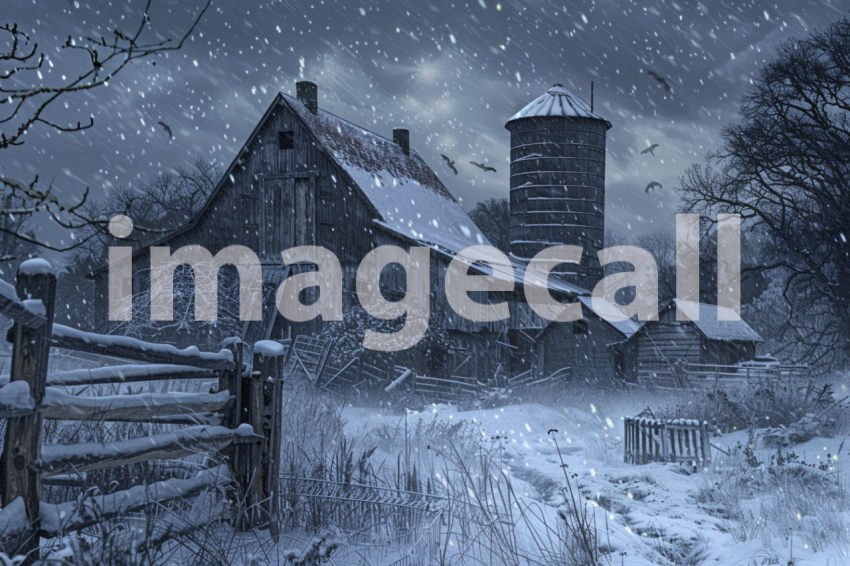 Cspreeti A haunted farm engulfed in a spectral blizzard where 931b3008 2937 4ecf b471 68f02e991930 2