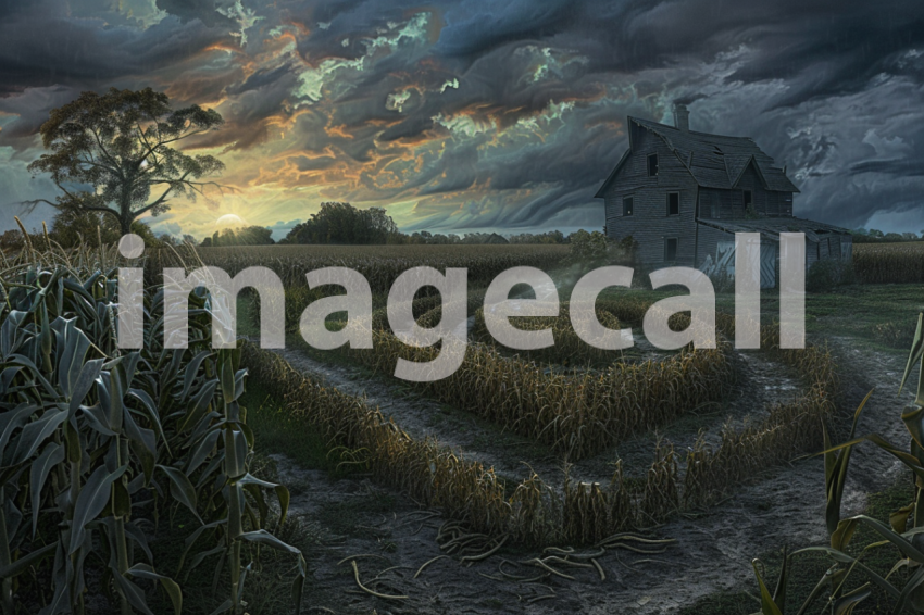 Cspreeti A haunted farm surrounded by a spectral cornfield ma c6a8695c e8aa 4e42 b9ef 46795a4df0ae 1