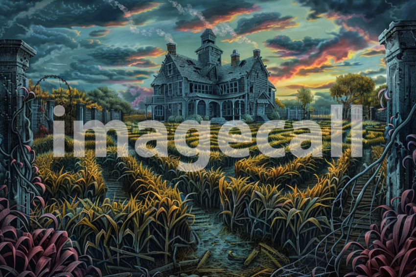 Cspreeti A haunted farm surrounded by a spectral cornfield ma c6a8695c e8aa 4e42 b9ef 46795a4df0ae 2