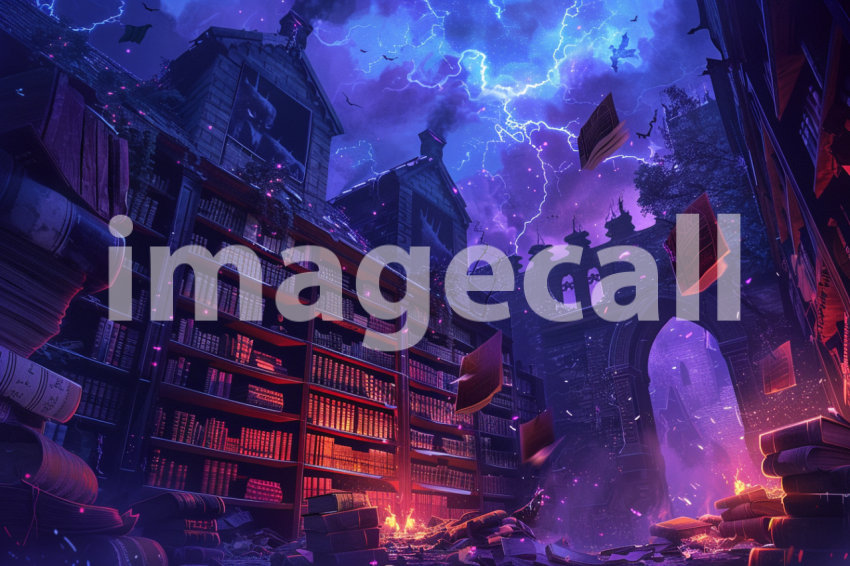 Cspreeti Haunted village library where books float from shelv 73904aca 9b2d 4e54 acbf 880570578ccd 0