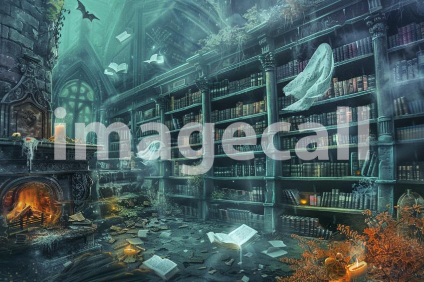 Cspreeti Haunted village library where books float from shelv 73904aca 9b2d 4e54 acbf 880570578ccd 2