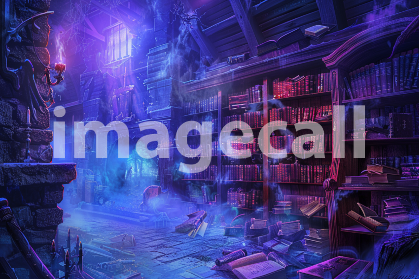 Cspreeti Haunted village library where books float from shelv 73904aca 9b2d 4e54 acbf 880570578ccd 3