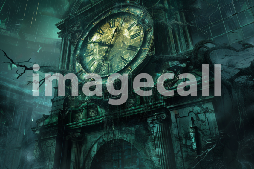 Cspreeti The haunted clock towers clock face is cracked and w f2819cd4 3403 451d 9c87 602c4cb5b751 3