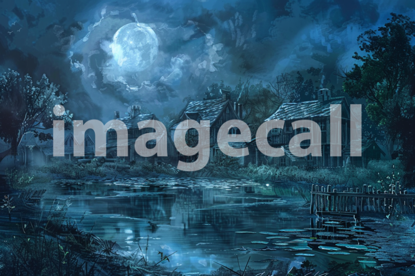 Cspreeti The haunted village millpond reflects the pale moonl eafaf80d c504 4c5e 8ee5 0108c1edd6a2 1