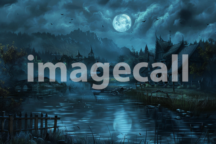 Cspreeti The haunted village millpond reflects the pale moonl eafaf80d c504 4c5e 8ee5 0108c1edd6a2 3