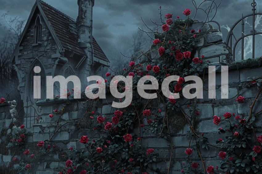 Cspreeti Wilted roses climb the crumbling walls of a haunted  33e92590 22ec 4815 aad9 20d92de34cfd 1