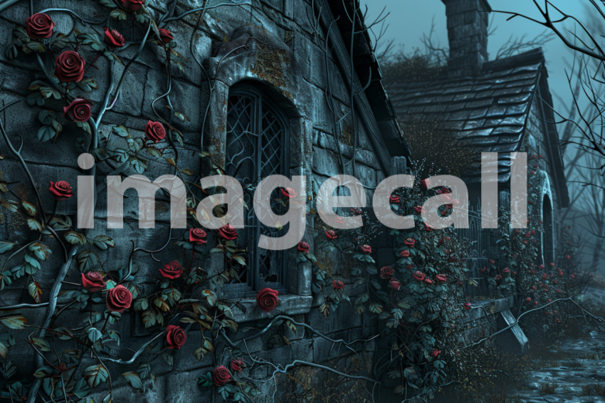 Cspreeti Wilted roses climb the crumbling walls of a haunted  33e92590 22ec 4815 aad9 20d92de34cfd 0