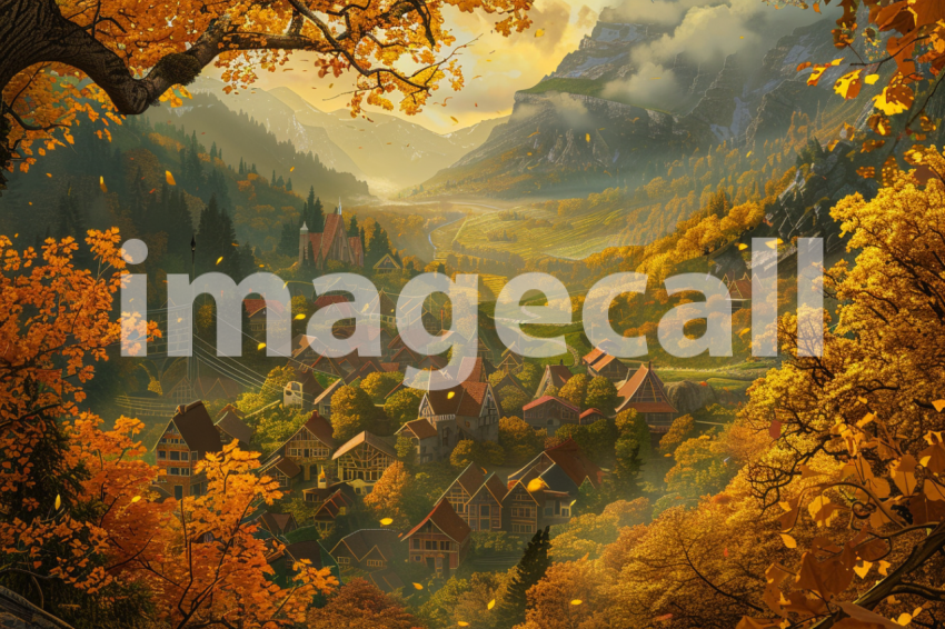 Cspreeti A village engulfed in the vibrant colors of autumn w 229544fd e1cb 4550 b0c8 991749ef4093 1