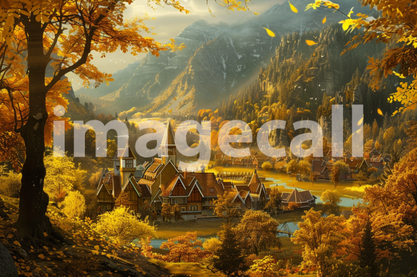 Cspreeti A village engulfed in the vibrant colors of autumn w 229544fd e1cb 4550 b0c8 991749ef4093 0