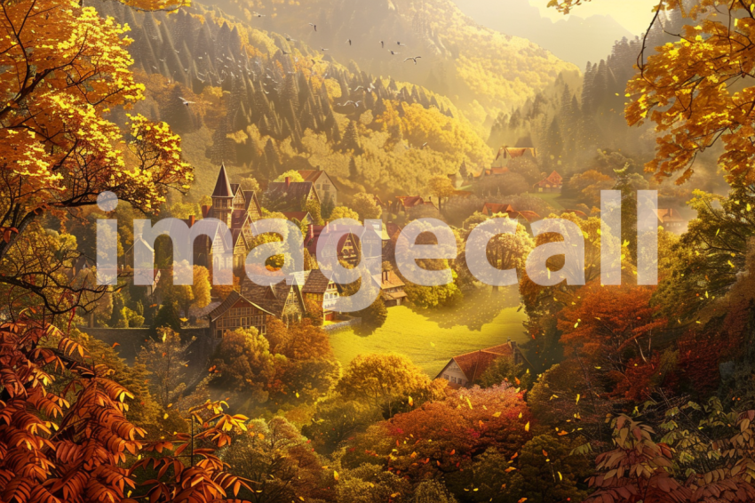 Cspreeti A village engulfed in the vibrant colors of autumn w 229544fd e1cb 4550 b0c8 991749ef4093 3