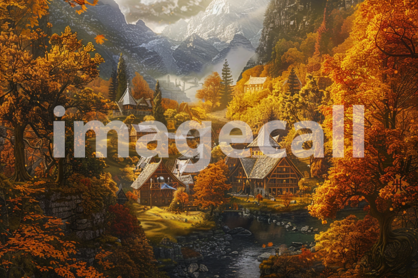 Cspreeti A village engulfed in the vibrant colors of autumn w 229544fd e1cb 4550 b0c8 991749ef4093 2