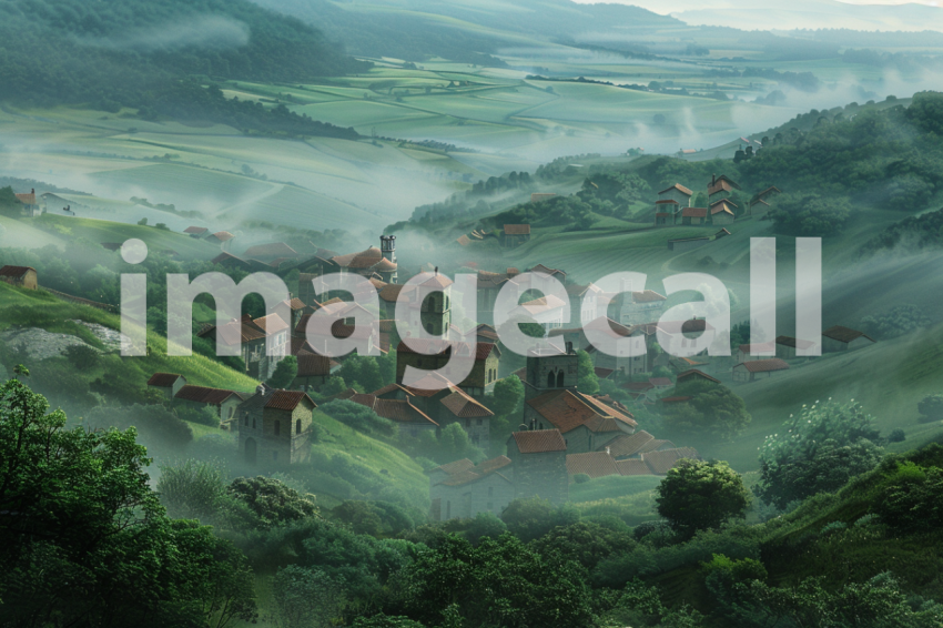 Cspreeti A village enveloped in an early morning mist where t 83308955 d964 4fc7 8411 1dab7daedb2b 0