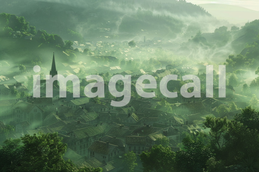 Cspreeti A village enveloped in an early morning mist where t 83308955 d964 4fc7 8411 1dab7daedb2b 1