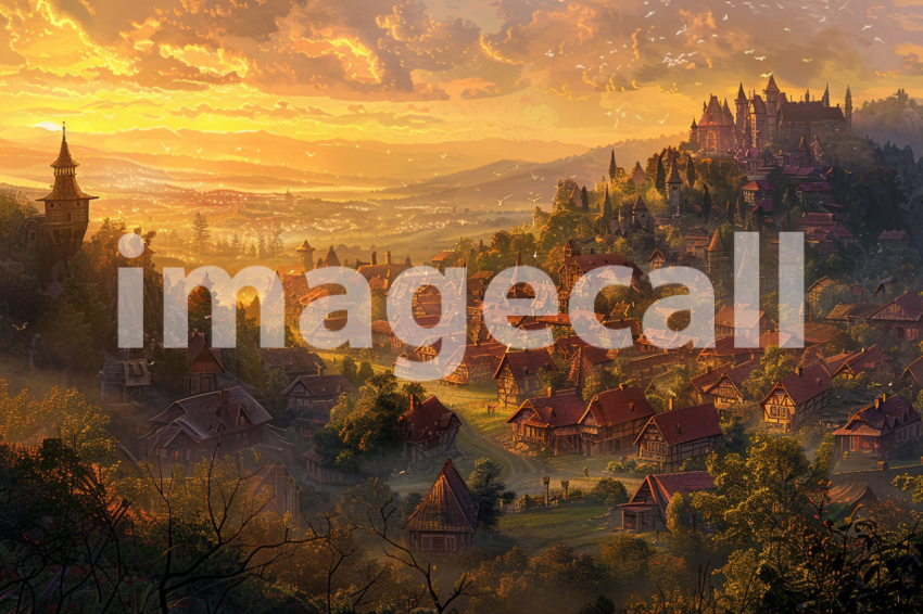 Cspreeti A village enveloped in the golden light of dawn wher de68371c 52bf 40ae a643 24d3de2c4f75 2